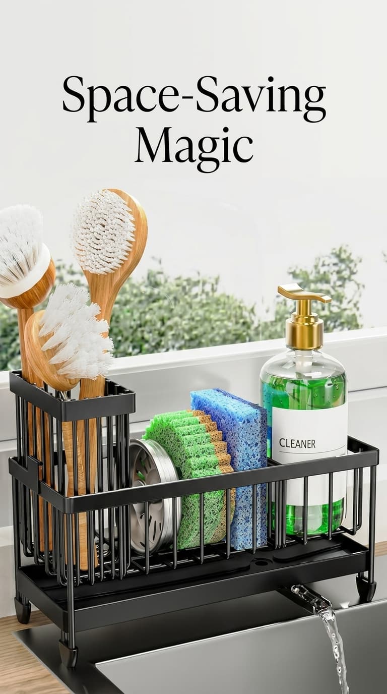 Cisily Sponge Holder & Sink Caddy Organizer