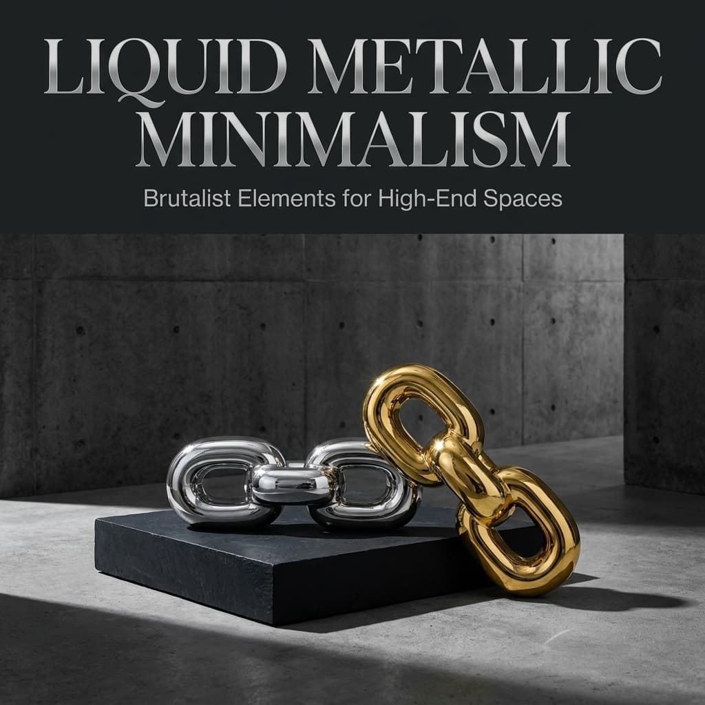 Uguisu Modern Ceramic Chain Link Sculpture (Gold & Silver Set)