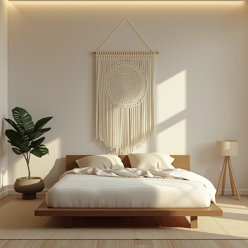 Big Macrame Wall Hanging Tapestry with Tassels