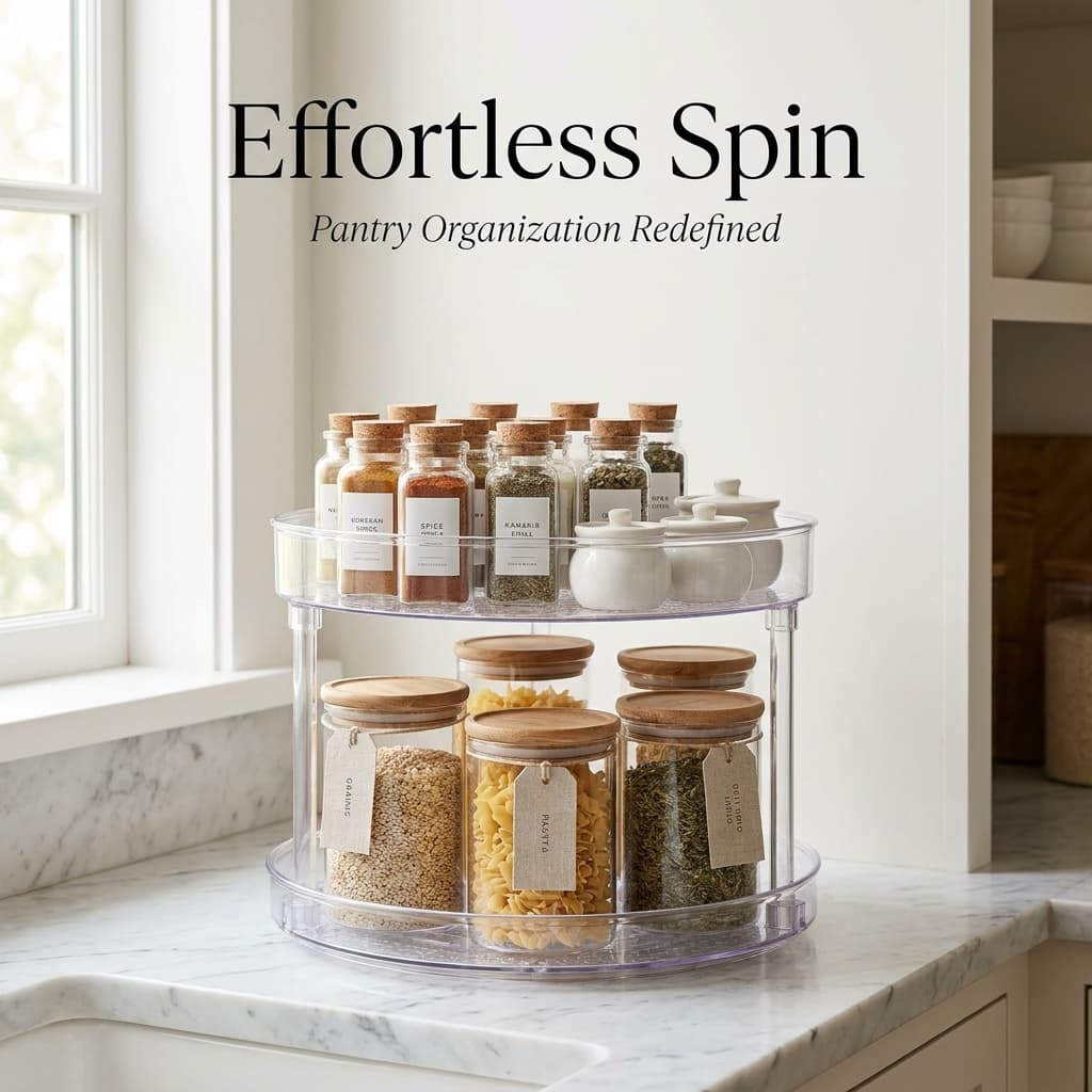 Amazon Basics 2-Tier Lazy Susan Turntable Organizer (12")