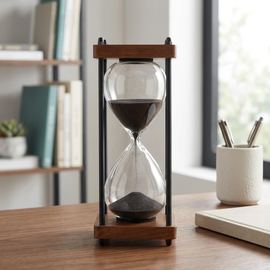 AKAKA MUNING Large 60-Minute Hourglass Sandglass Timer Black Sand