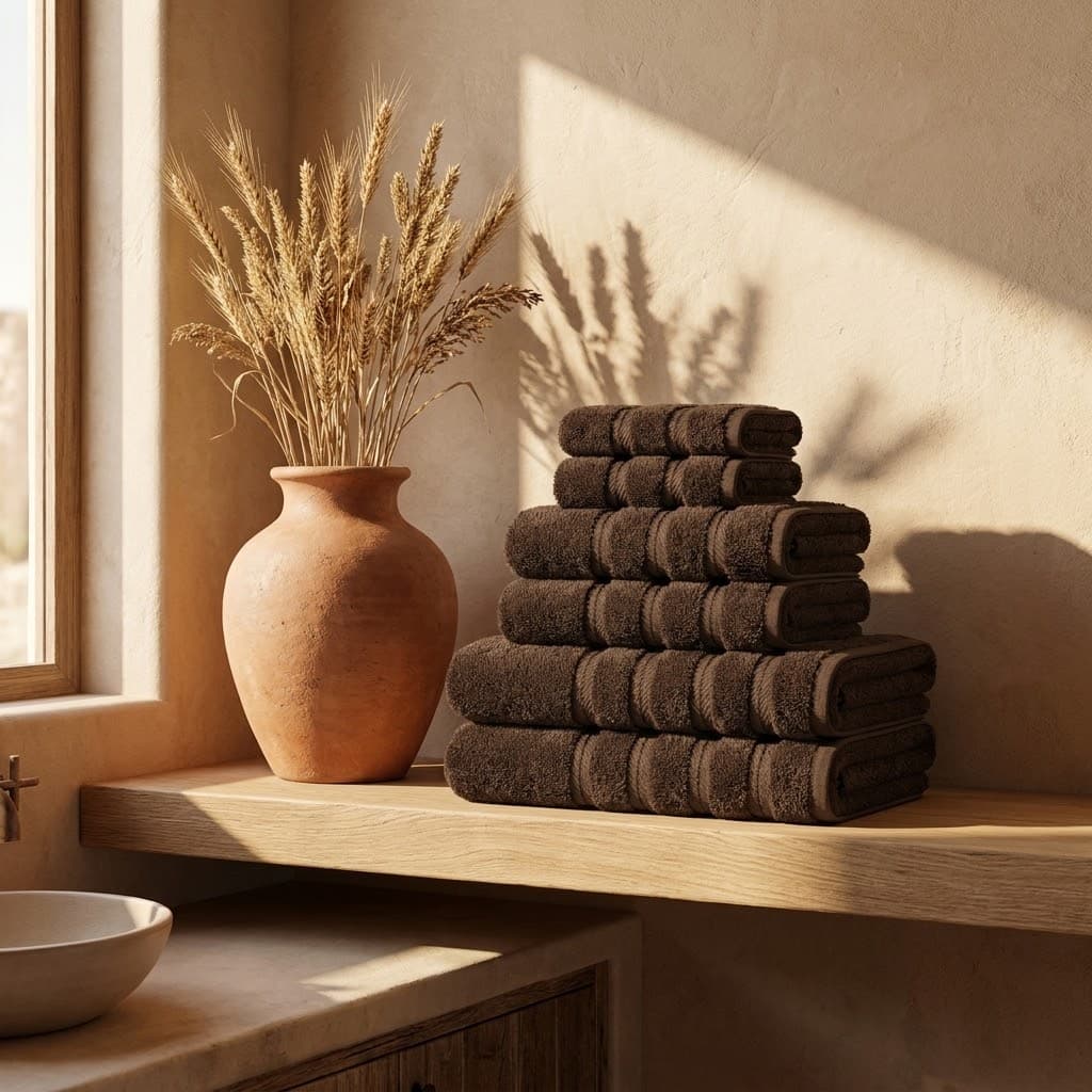 American Soft Linen 100% Turkish Cotton 6-Piece Towel Set, Chocolate Brown