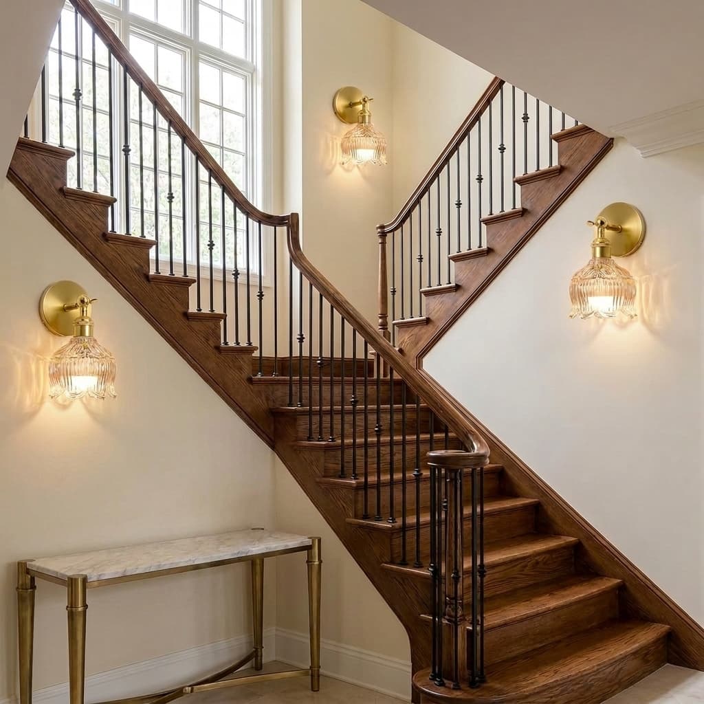 BlesULuk Vintage Battery Operated Wall Sconces Set of 2 Cognac Glass