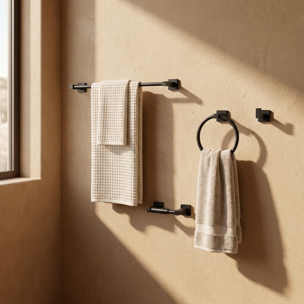 bluebyrne 4-Piece Matte Black SUS304 Stainless Steel Bathroom Hardware Set