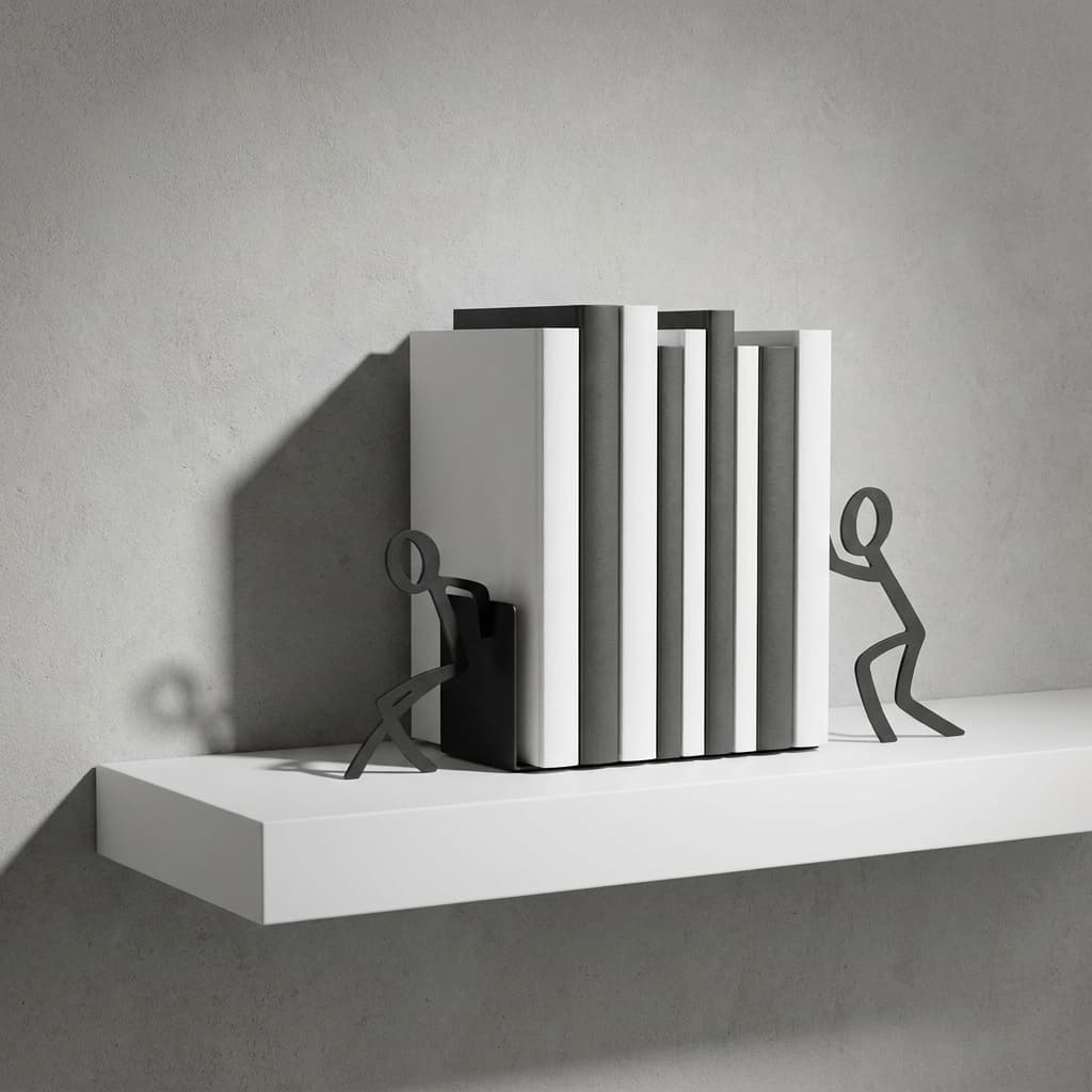 Geguton Liam Classic Matte Black Figurine Bookends