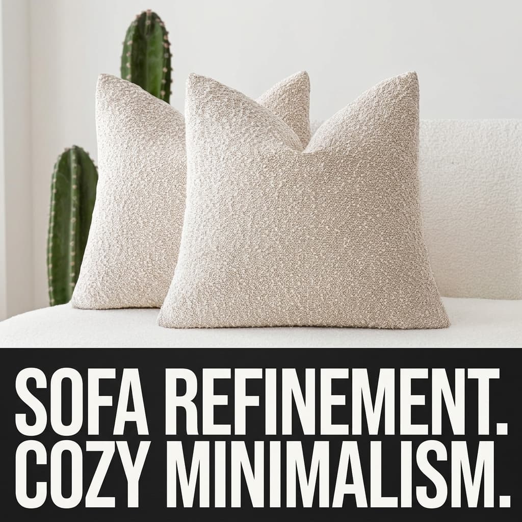 Foindtower Textured Bouclé Throw Pillow Covers (Pack of 2)