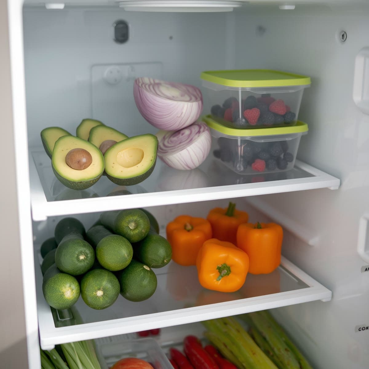 4-Piece Silicone Produce Saver & Fridge Organizer Set