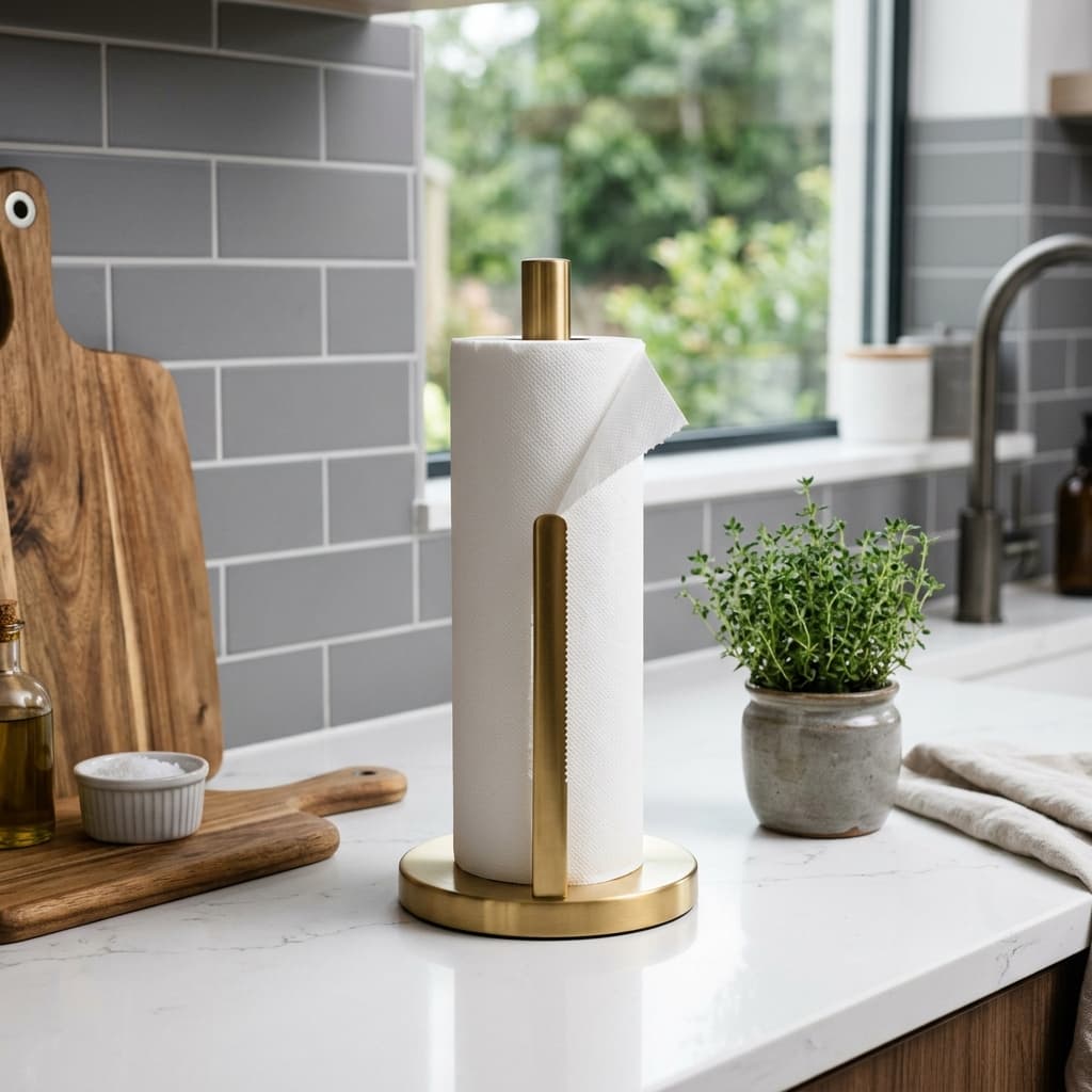 Ivilon Countertop Paper Towel Holder Weighted Steel Warm Gold