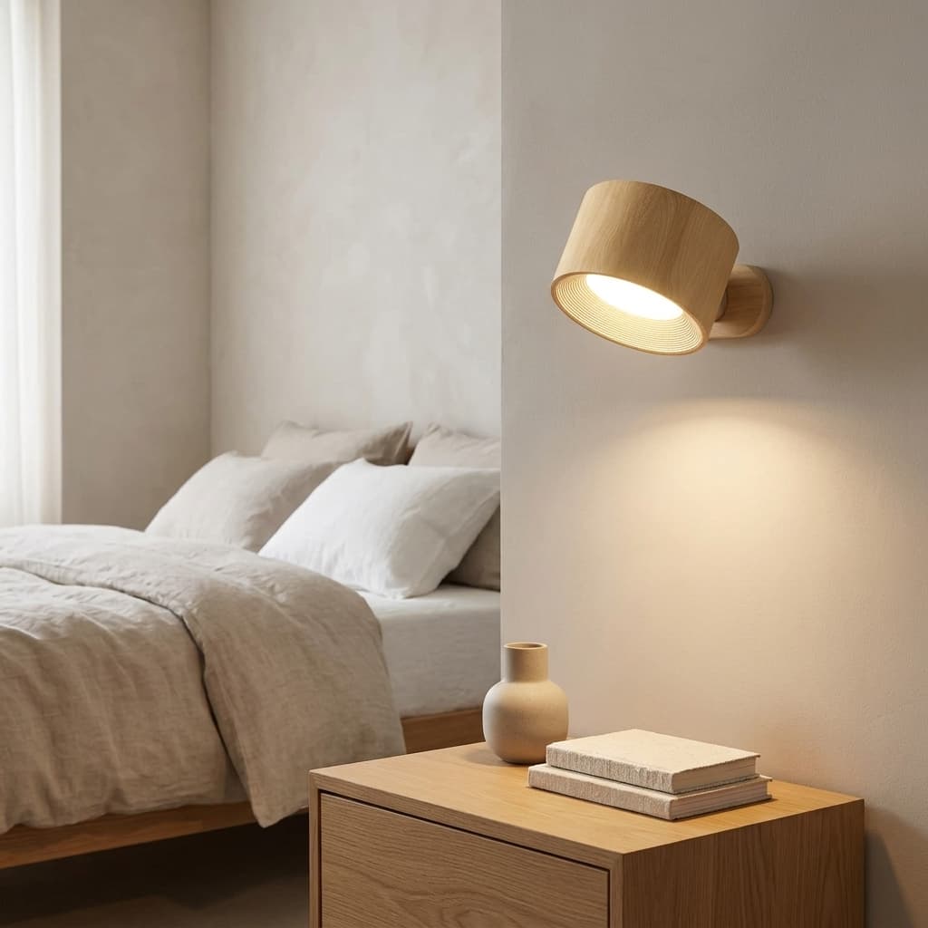 Koopala Cordless LED Magnetic Wall Sconce Wood Finish