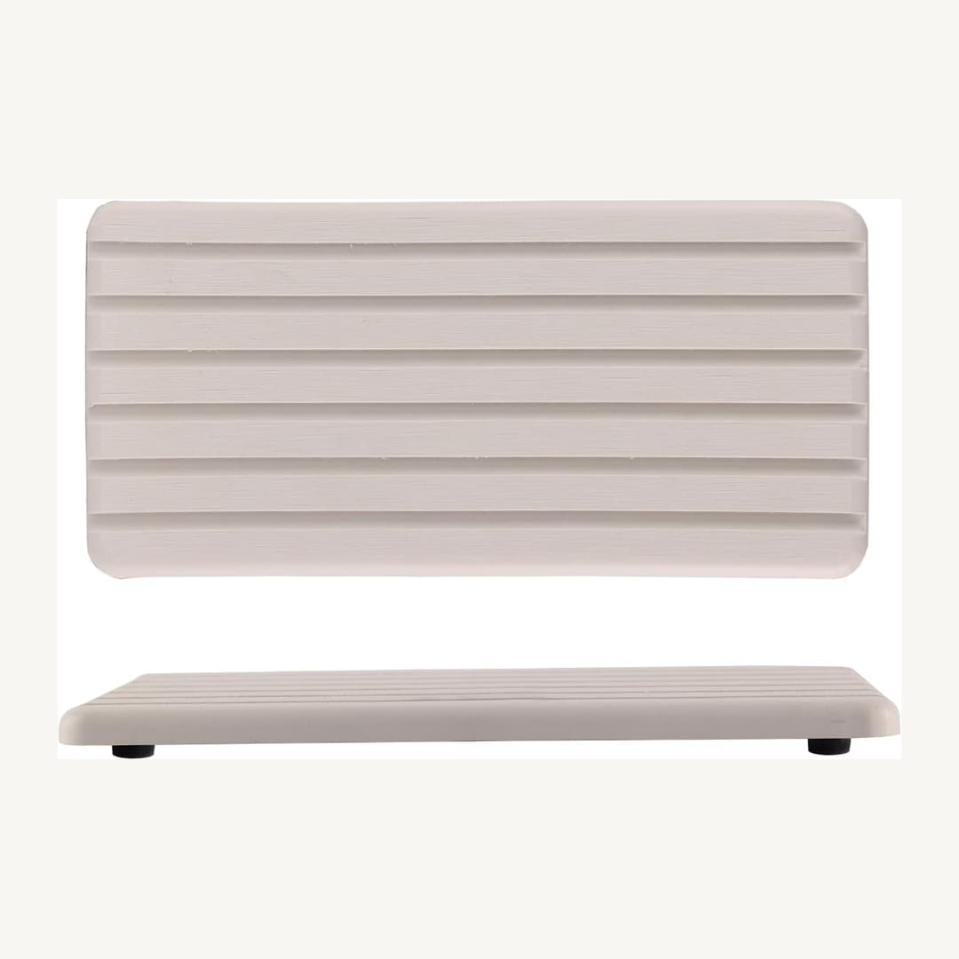 NiuYichee Fast Drying Diatomite Stone Sink Caddy & Soap Tray White (Set of 2)