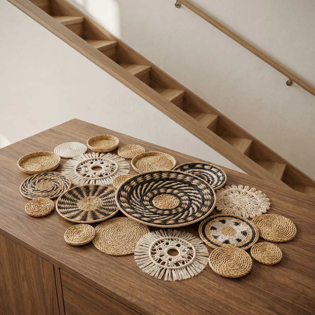 Telsist 11 Piece Boho Wall Basket Decor Set
