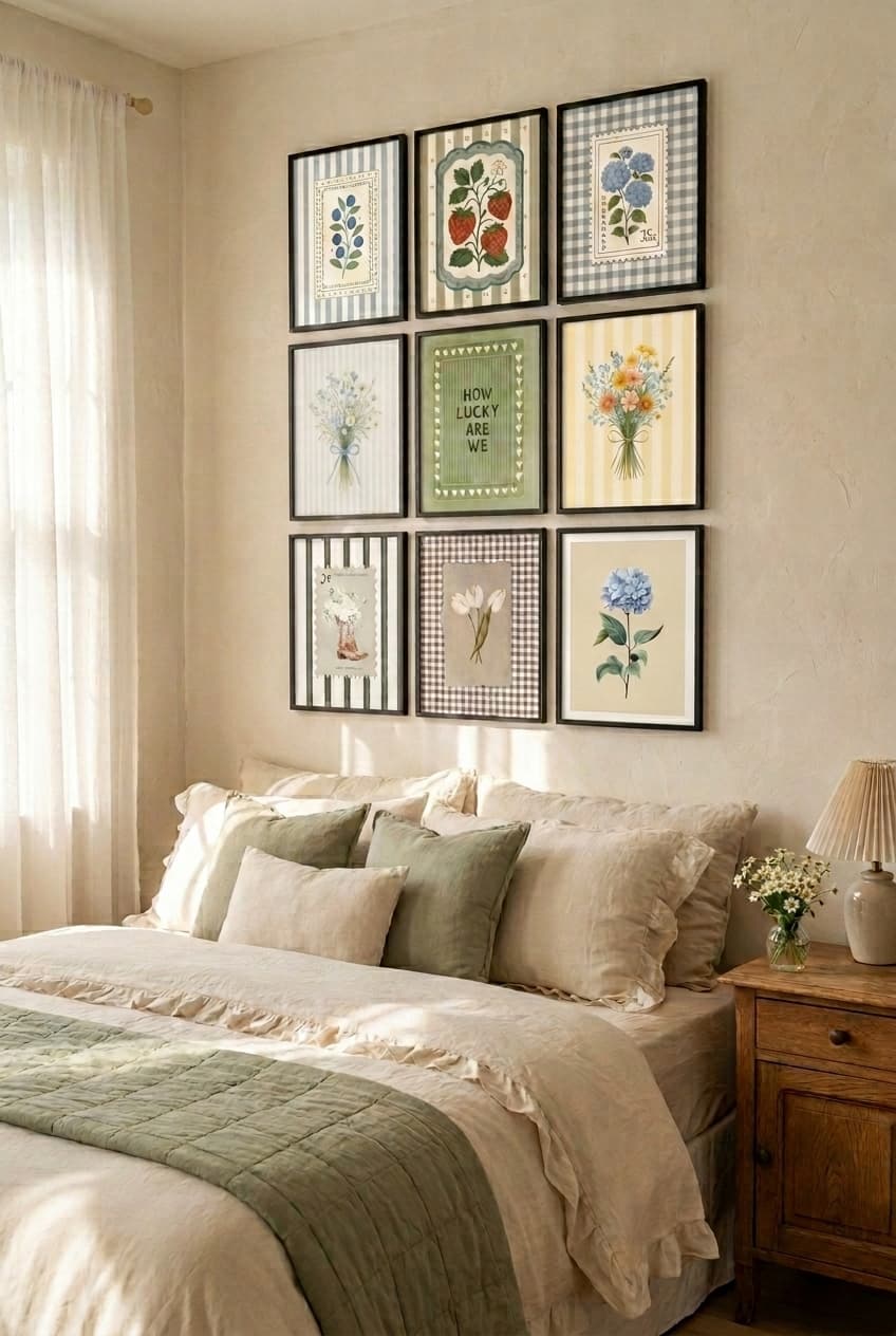 Yudinbin Vintage Floral Art Set of 9 8x10 Unframed