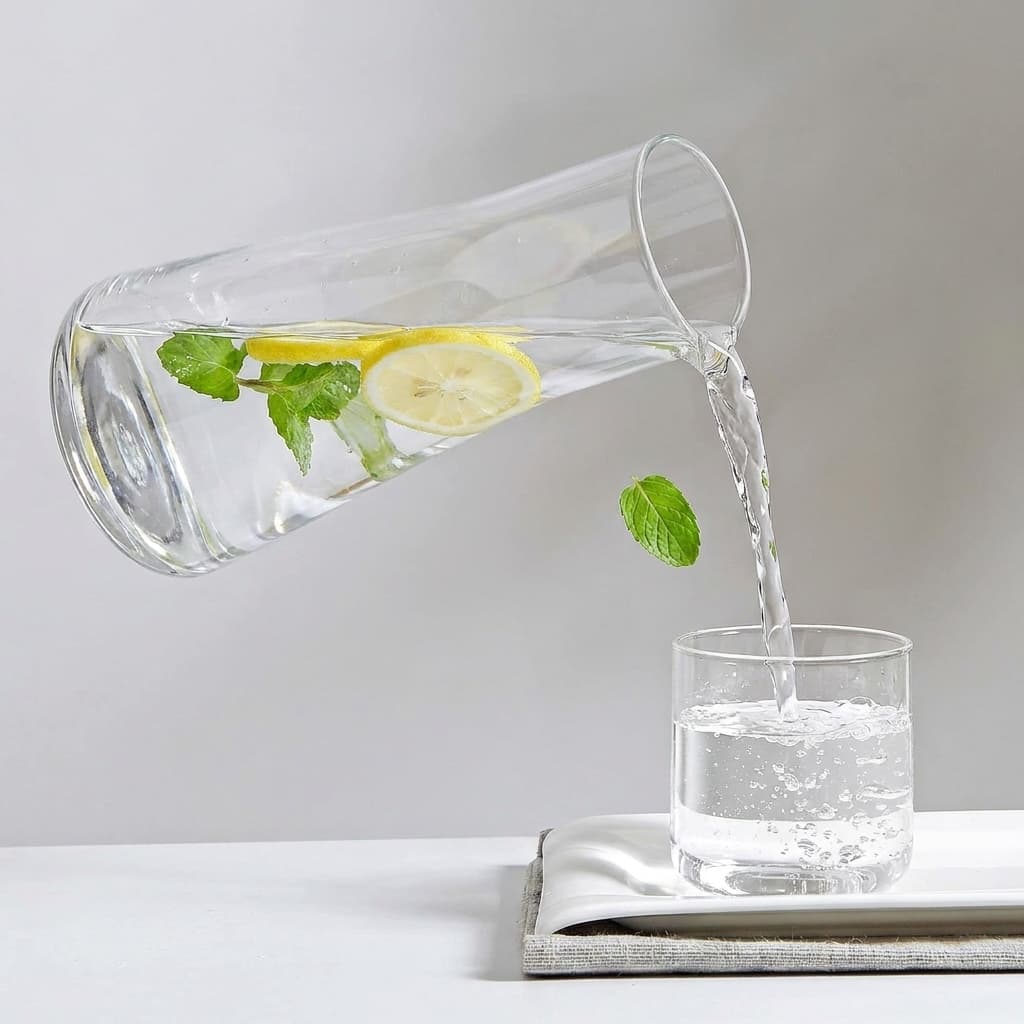 ZILJJ 30 oz Bedside Water Carafe and Glass Set Clear
