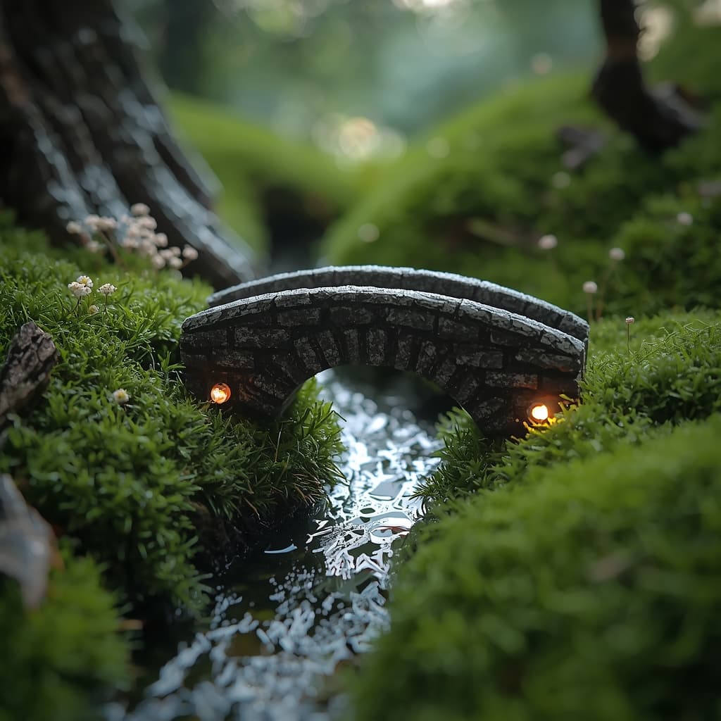 Hand-Crafted Miniature Stone Arch Bridge