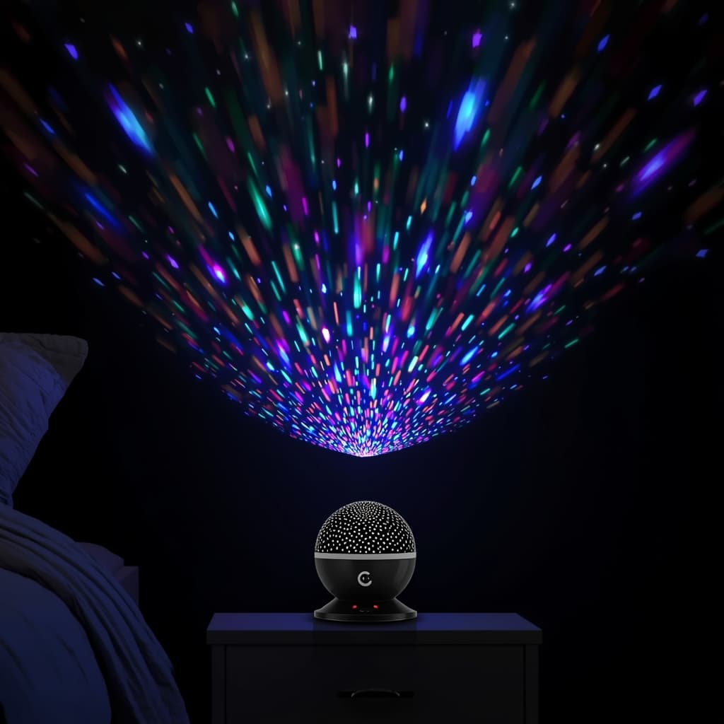 RGBW Starry Projector Mini LED Night Light with Music & Voice Control