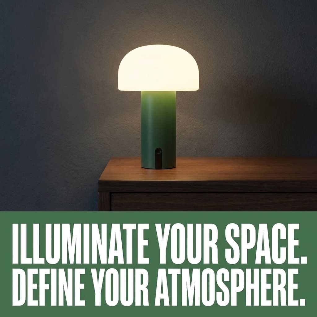 ILOVINIT Rechargeable Metal Mushroom Table Lamp
