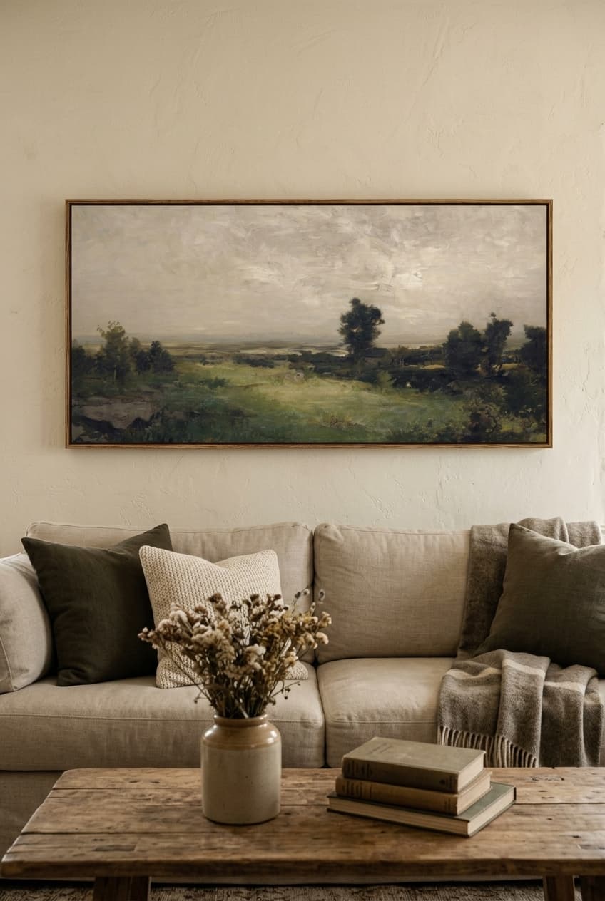 InSimSea Extra Large Framed Vintage Wall Art 20x40 Housatonic Valley
