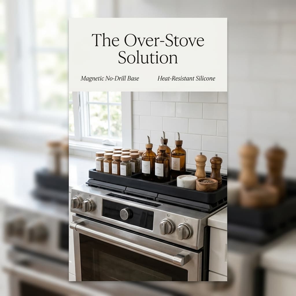 Foeacry Silicone Magnetic Stove Top Shelf Organizer